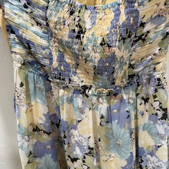 NWT ASTR The Label Small Rozina Blue Green Floral Cutout Halter Maxi Dress - Picture 12 of 16